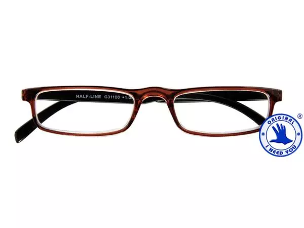 Een Leesbril I Need You +2.50 dpt Half-line bruin koop je bij De Joma BV