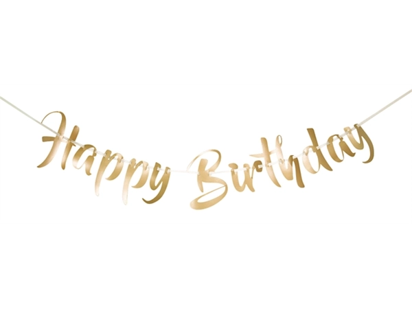 Een Letterslinger Happy Birthday goud koop je bij De Rijk Kantoorshop