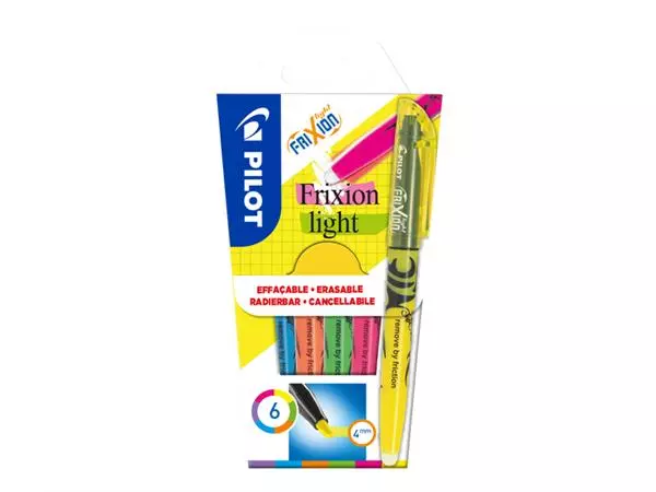 Een Markeerstift PILOT friXion light assorti set à 6 stuks koop je bij De Joma BV