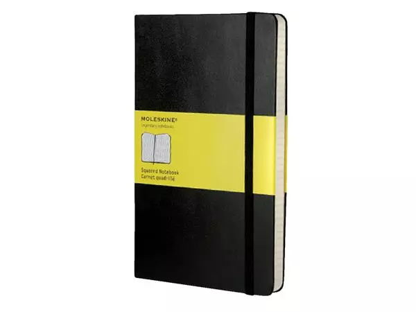 Een Notitieboek Moleskine large 130x210mm ruit 5x5 hard cover zwart koop je bij De Joma BV