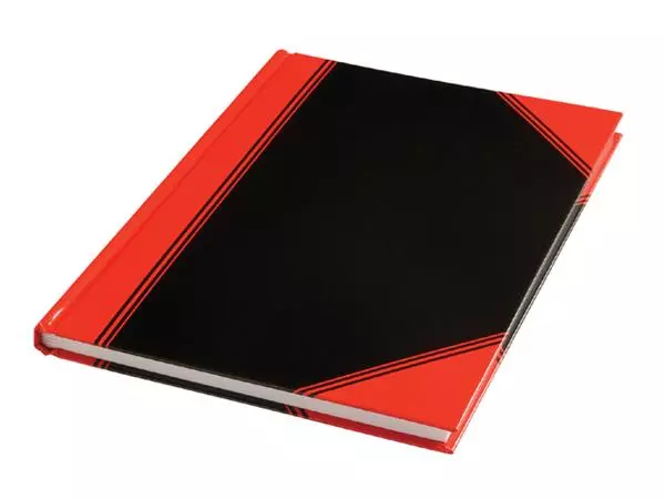Een Notitieboek zwart/rood A4 lijn 70gr 96vel koop je bij All Office Kuipers BV