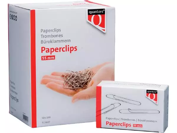 Een Paperclip Quantore R50 55mm lang koop je bij All Office Kuipers BV