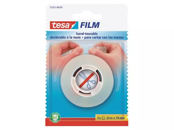 Een Plakband tesafilm® 25mx19mm handscheurbaar transparant koop je bij De Joma BV