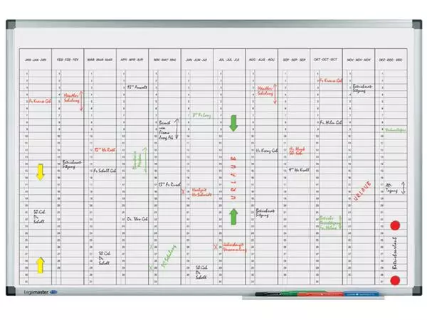 Een Planbord Legamaster premium jaarplanner verticaal 60x90cm koop je bij QuickOffice BV