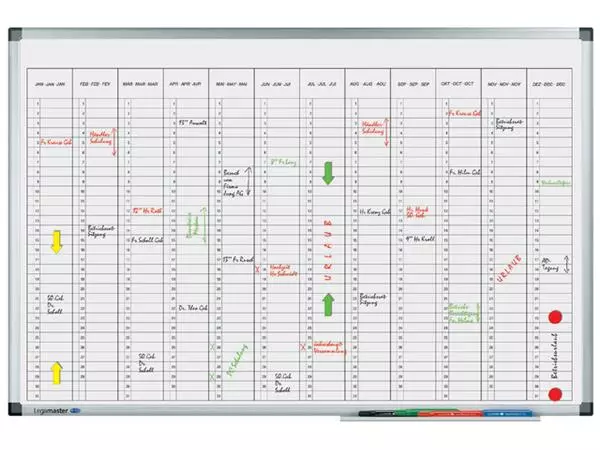 Een Planbord Legamaster premium jaarplanner verticaal 60x90cm koop je bij van Kerkvoorde & Hollander B.V.