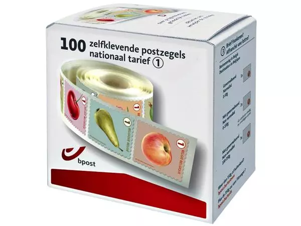 Een Postzegel Belgie Waarde 1 zelfklevend doos à 100 stuks koop je bij Sysdicom BV