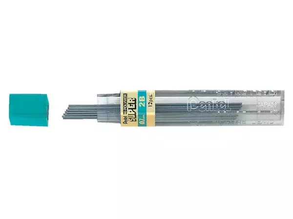 Een Potloodstift Pentel 2B 0.7mm 12st zwart koop je bij All Office Kuipers BV