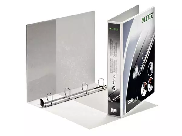 Een Presentatieringband Leitz SoftClick A4 Maxi 4-rings D-mech 30mm wit koop je bij De Rijk Kantoorshop