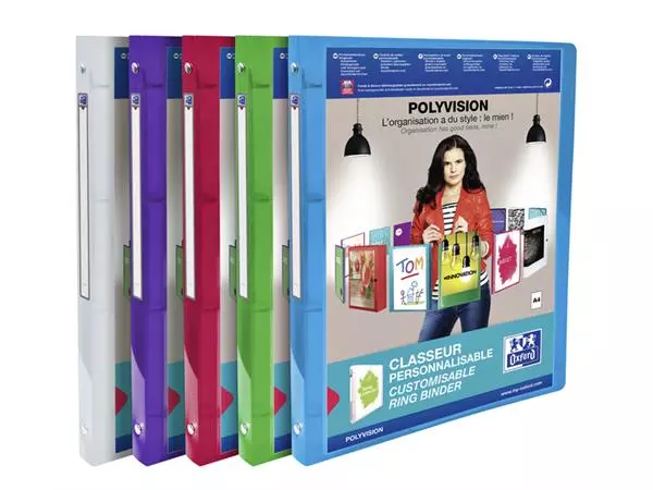 Een Presentatieringband Oxford Polyvision A4 4-rings O-mech 15mm assorti koop je bij QuickOffice BV