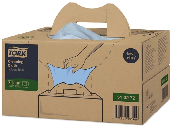 Reinigingsdoek Tork Cleaning W7 Handy Box 210 doeken blauw 510272