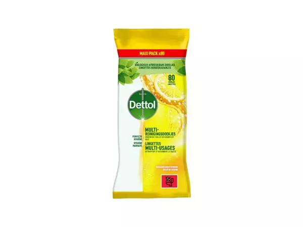 Een Reinigingsdoekjes Dettol Citrus 80 stuks koop je bij De Joma BV