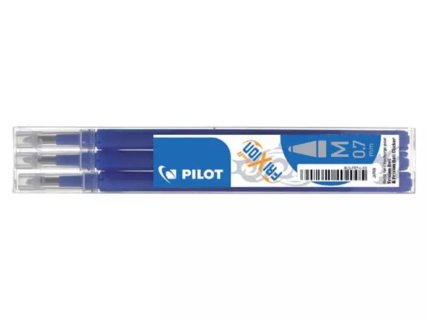 Rollerpenvulling PILOT friXion medium blauw set à 3 stuks