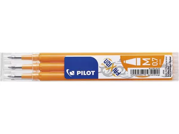 Een Rollerpenvulling Pilot friXion medium abrikoos oranje set à 3 stuks koop je bij D. Sonneveld B.V.