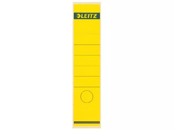 Een Rugetiket Leitz breed/lang 62x285mm zelfklevend geel 10 stuks koop je bij Romijn Office Supply