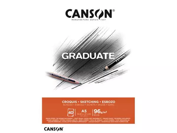 Een Schetsboek Canson Graduate Croquis A5 96gr 40vel koop je bij De Joma BV
