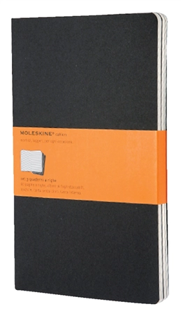 Een Schrift Moleskine 130x210mm lijn 160 pagina's 70gr zwart set à 3 stuks koop je bij De Joma BV