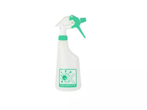 Een Sproeiflacon Cleaninq 600ml leeg met logo desinfectie koop je bij De Joma BV