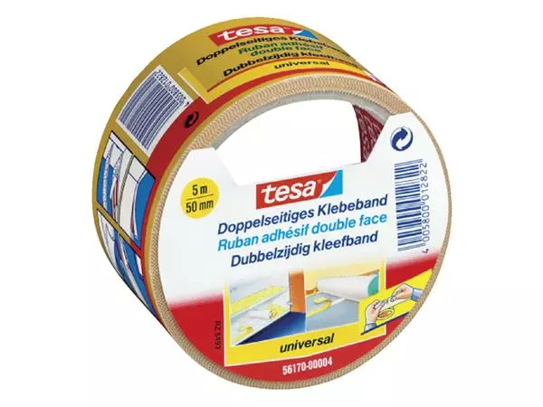 Buy your Tapijttape tesa® universal 5mx50mm dubbelzijdig wit at QuickOffice BV