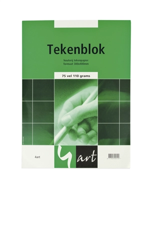 Een Tekenblok 4art 30x40 110gr 75 vel koop je bij Topkantoor Repro Creatief