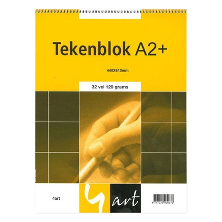 Een Tekenblok 4art A2 120gr geel koop je bij Topkantoor Repro Creatief