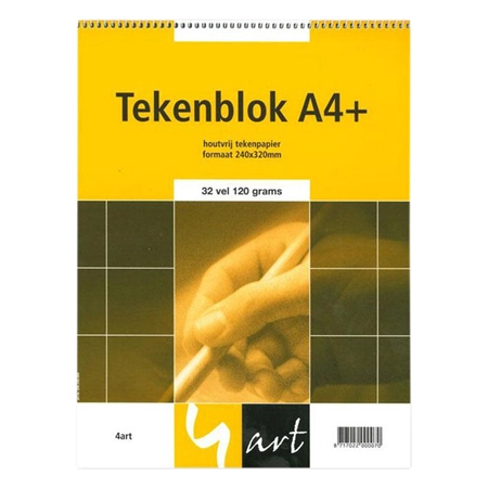 Een Tekenblok 4art A4 120gr geel 32 vel koop je bij Topkantoor Repro Creatief