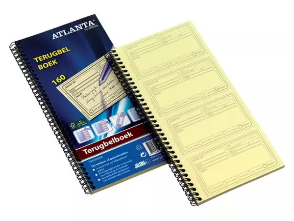 Terugbelboek Djois Atlanta recycled papier 74x128mm 160 notities 40vel