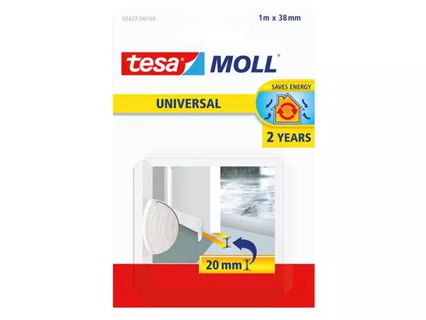 Een Tochtstrips tesamoll® Universal Zelfklevend tbv deur 1mx38mm wit koop je bij Deska Alles voor Kantoor