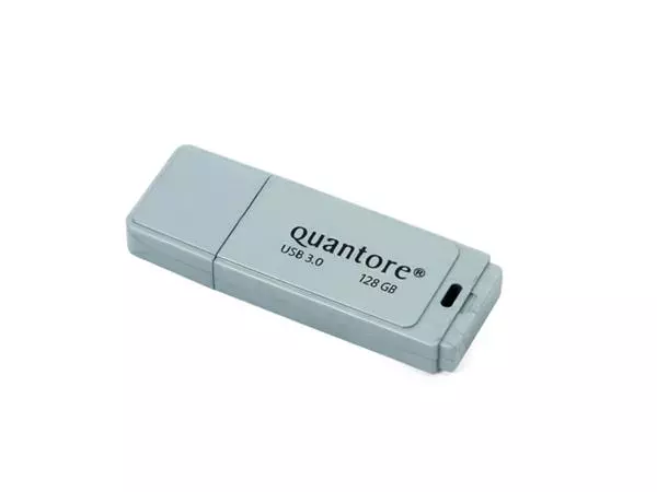 Een USB-stick 3.0 Quantore 128GB zilver koop je bij iPlusoffice