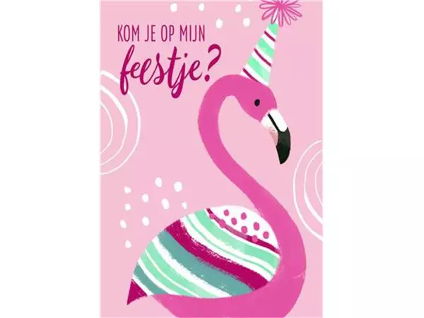 Een Uitnodiging Flamingo 14x9cm koop je bij De Joma BV