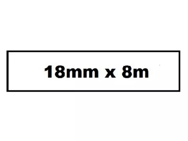 Een Labeltape Quantore TZE-241 18mm x 8m wit/zwart koop je bij Continu Kantoor