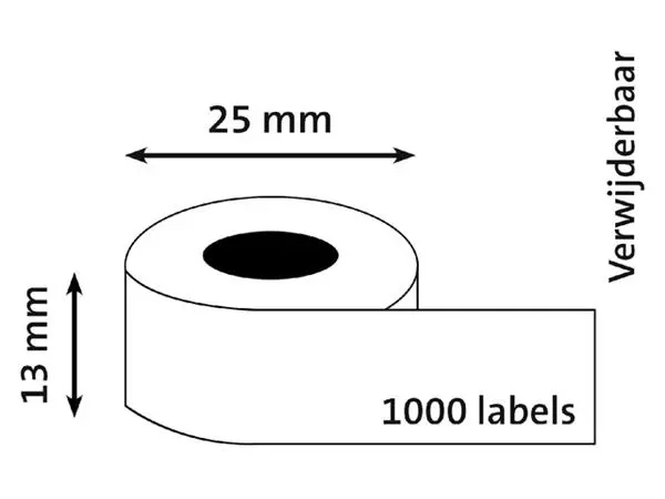 Een Etiket Dymo labelwriter 11353 13mmx25mm verwijderbaar rol à 1000 stuks koop je bij Sysdicom BV