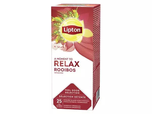 Een Thee Lipton Relax rooibos 25x1.5gr koop je bij Friese Schrijfkamer