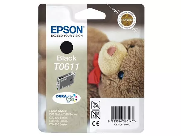 Inktcartridge Epson T0611 zwart