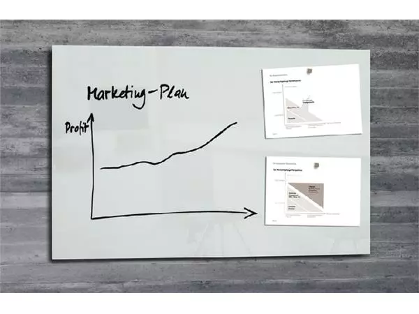 Een Glasbord Sigel magnetisch 1000x650x15mm wit koop je bij De Rijk Kantoorshop