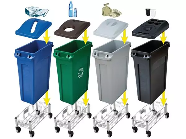 Een Afvalbak Rubbermaid Slim Jim Vented met luchtsleuven 87L grijs koop je bij Kantorice office & business supplies