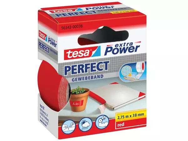 Een Textieltape tesa® extra Power Perfect 2.75mx38mm rood koop je bij Deska Alles voor Kantoor