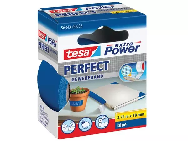 Een Textieltape tesa® extra Power Perfect 2.75mx38mm blauw koop je bij Continu Kantoor