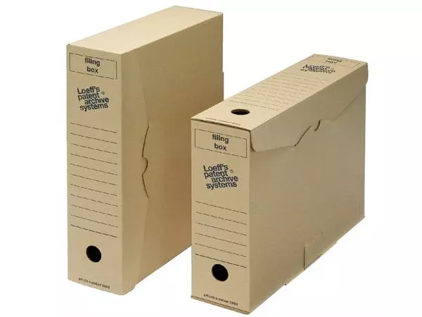 Een Archiefdoos Loeff's Filing Box 3003 folio 345x250x80mm karton koop je bij De Joma BV