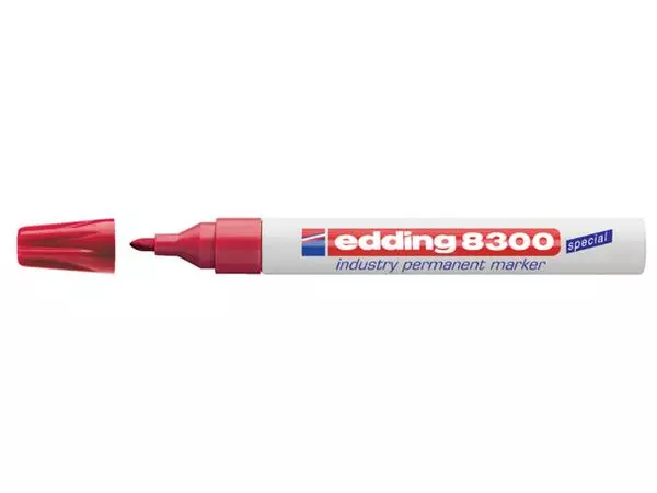 Een Viltstift edding 8300 industrie rond 1.5-3mm rood koop je bij Sysdicom BV