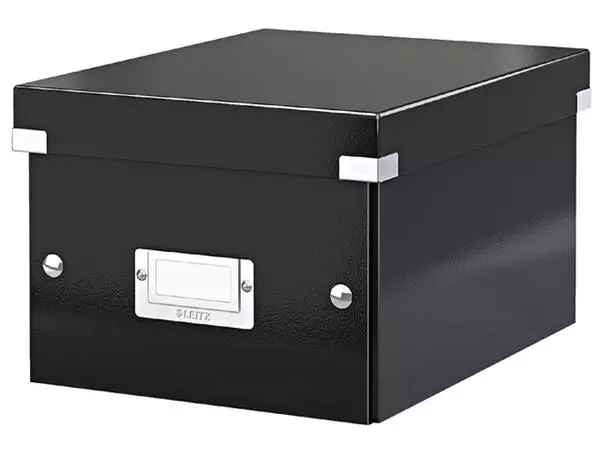 Een Opbergbox Leitz WOW Click & Store 200x148x250mm zwart koop je bij De Joma BV