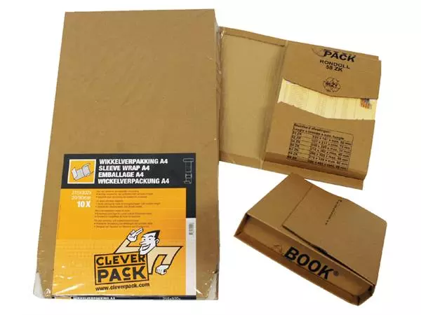 Een Wikkelverpakking CleverPack A4 zelfklevend bruin pak à 10 stuks koop je bij Schellen Boek- en Kantoorboekhandel