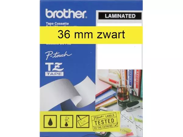 Een Labeltape Brother P-touch TZE-661 36mm zwart op geel koop je bij van Kerkvoorde & Hollander B.V.