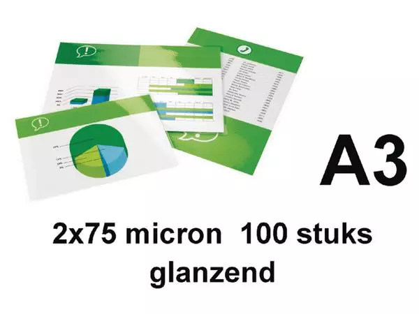 Een Lamineerhoes Quantore A3 2x75micron 100 stuks koop je bij van Kerkvoorde & Hollander B.V.