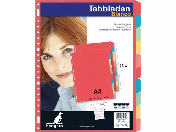 Een Tabbladen Kangaro 23-gaats PE410M 10-delig assorti karton koop je bij Friese Schrijfkamer