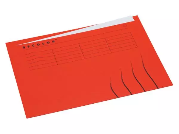 Een Vouwmap Secolor A4 ongelijk 225gr rood koop je bij Kantorice office & business supplies