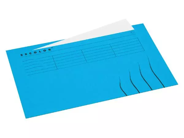 Een Vouwmap Secolor Folio ongelijk 225gr blauw koop je bij All Office Kuipers BV