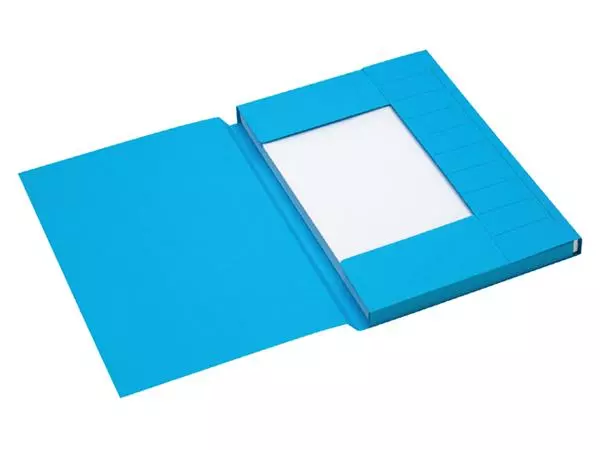 Een Dossiermap Secolor A4 3 kleppen 225gr blauw koop je bij QuickOffice BV