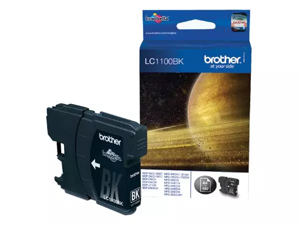 Een Inktcartridge Brother LC-1100BK zwart koop je bij De Rijk Kantoorshop