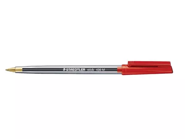 Een Balpen Staedtler Stick 430 rood medium koop je bij Sysdicom BV