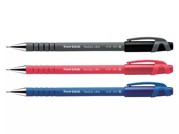 Een Balpen Papermate Flexgrip Ultra stick M blauw koop je bij Egner kantoorspecialisten